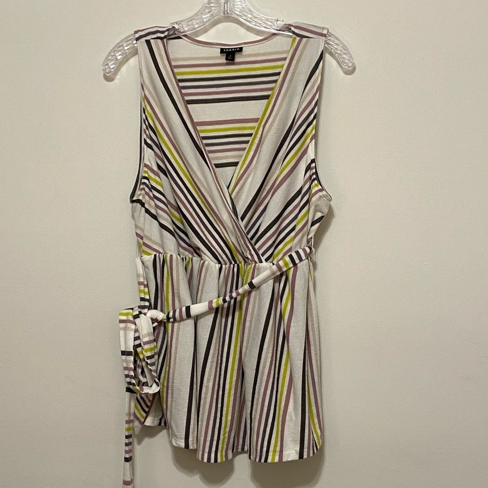 Torrid Striped Surplice Tunic Plus size